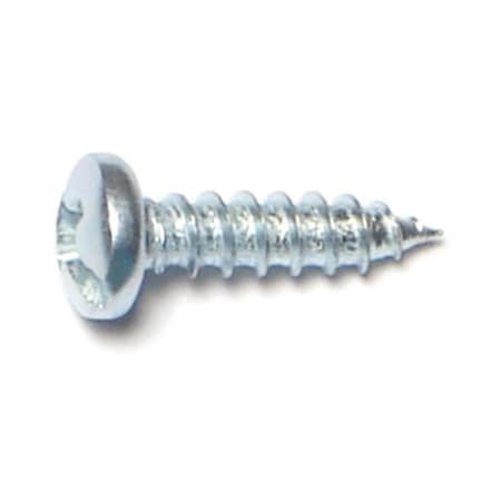 Sheet Metal Screw, #8 X 5/8 In, Zinc Plated Steel Pan Head Combination Drive, 60 PK